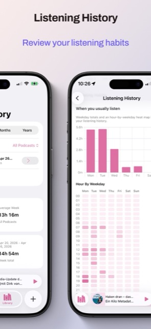 Up Next listening history on iPhone